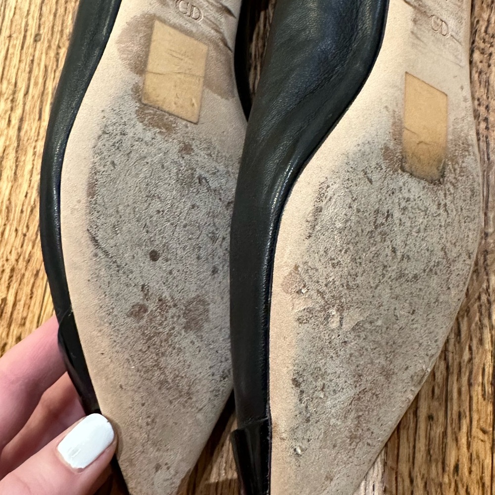 Christian Dior black leather and patent leather ballet flats. Size 36.5 - Picture 2 of 7
